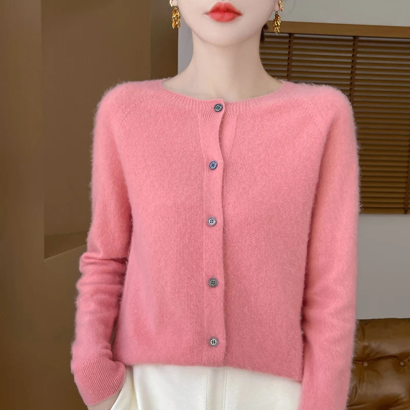 Cardigan en Mérinos 100% – Douceur et Élégance Printemps/Automne