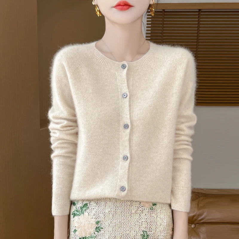 Cardigan en Mérinos 100% – Douceur et Élégance Printemps/Automne