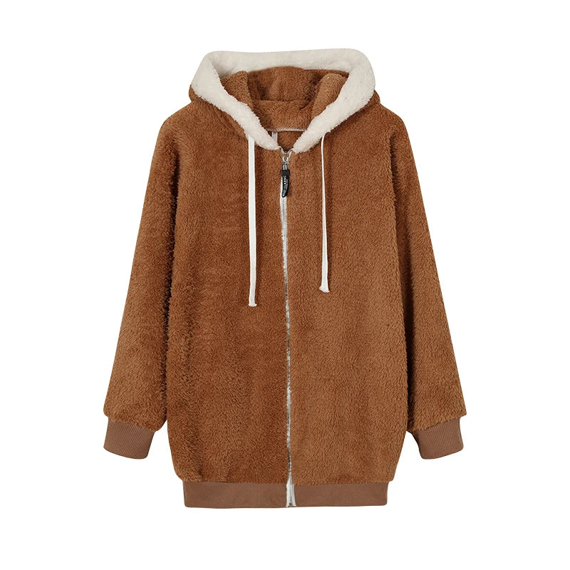 Veste Douce en Peluche - Chaleur et Style Décontracté