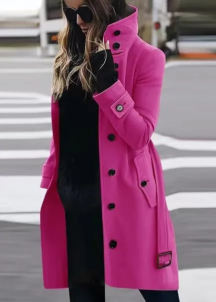 Manteau d'Hiver Femme à Col Rétro – Élégance et Chaleur