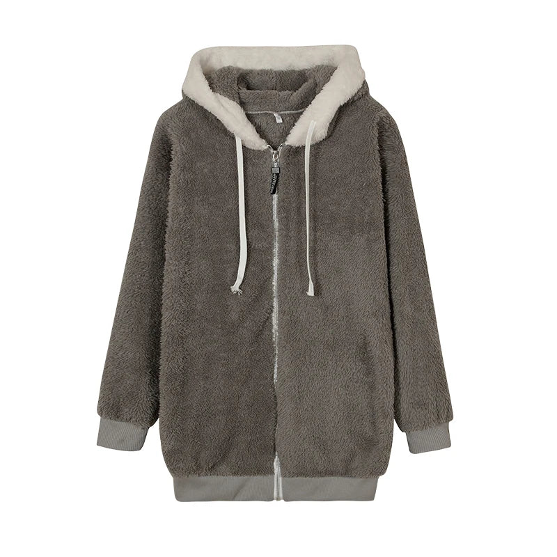 Veste Douce en Peluche - Chaleur et Style Décontracté