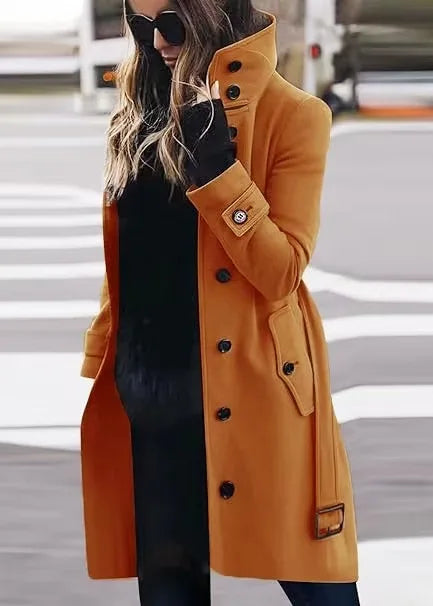 Manteau d'Hiver Femme à Col Rétro – Élégance et Chaleur