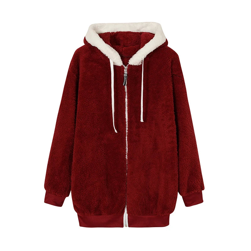 Veste Douce en Peluche - Chaleur et Style Décontracté