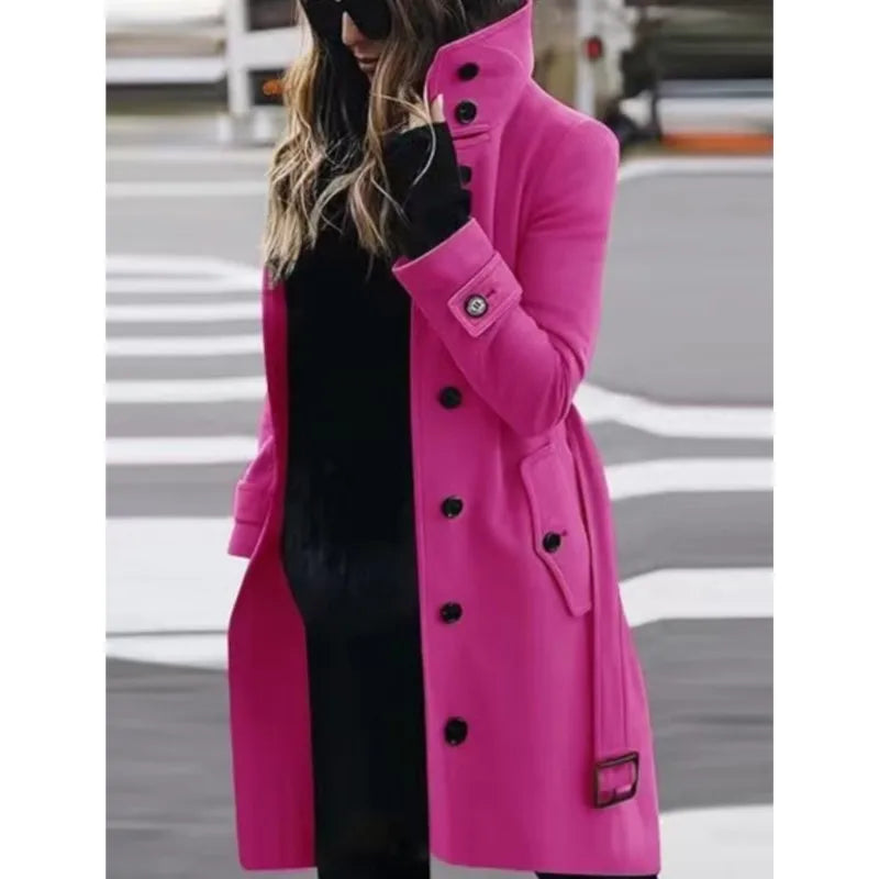 Manteau d'Hiver Femme à Col Rétro – Élégance et Chaleur
