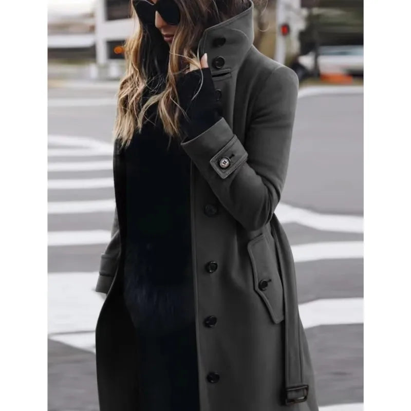 Manteau d'Hiver Femme à Col Rétro – Élégance et Chaleur