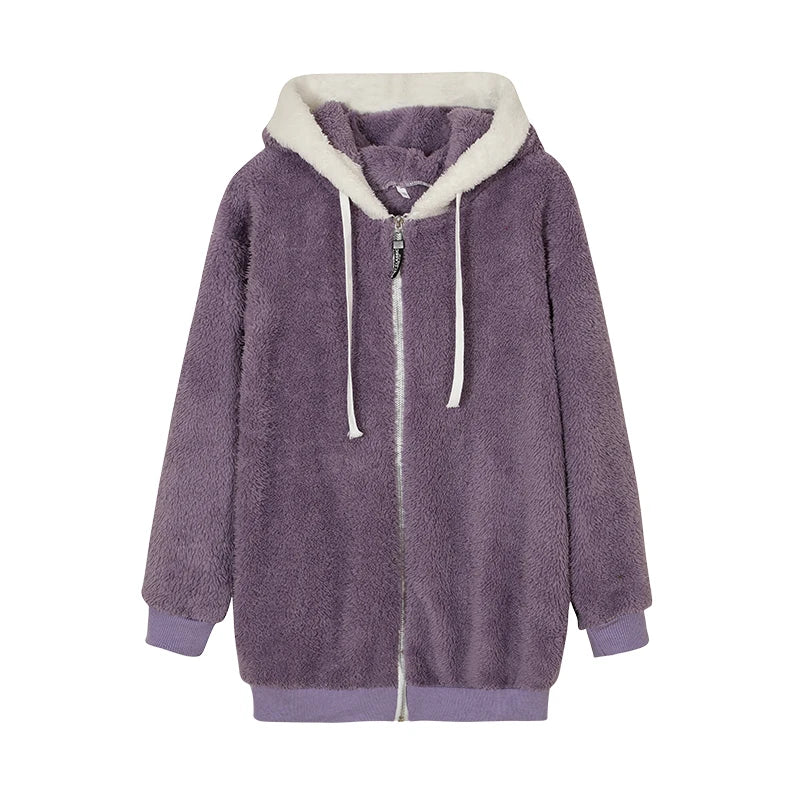 Veste Douce en Peluche - Chaleur et Style Décontracté
