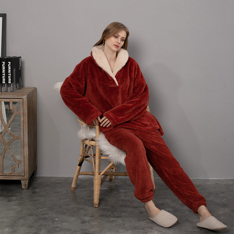 Pyjama en flanelle épaissi – Confort et chaleur pour la maison