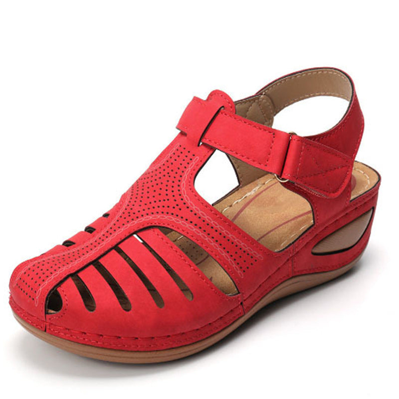 Sandales Rétro à Talon Compensé