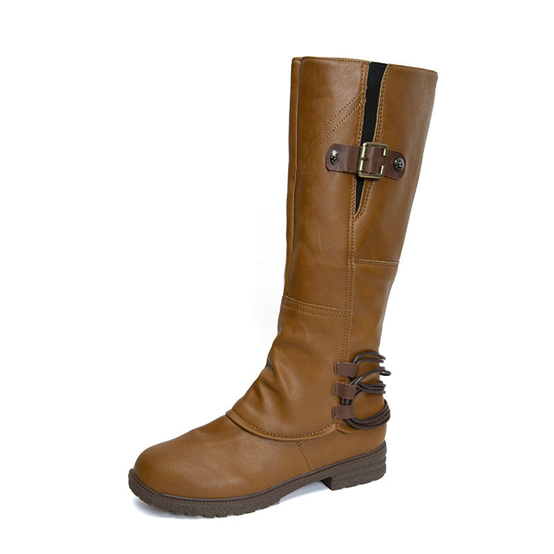 Bottes Hautes à Talon Carré et Bout Rond