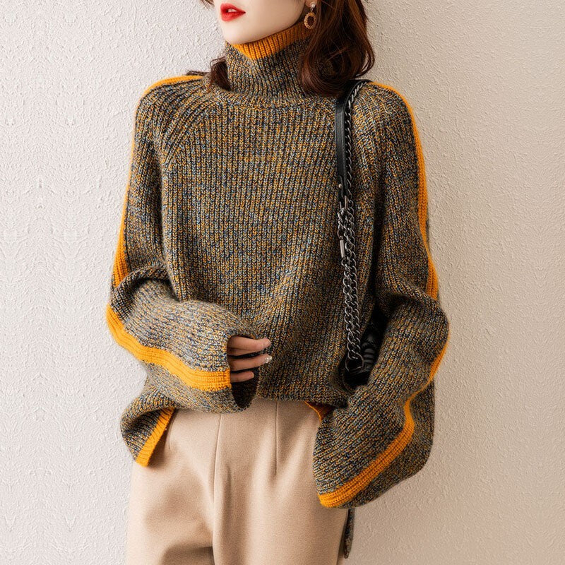 Pull col roulé épaissi rétro – Style intemporel et chaleur