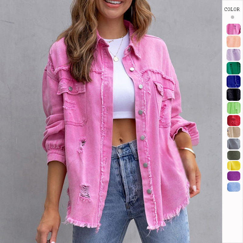 Chemise-Veste Déchirée Tendance