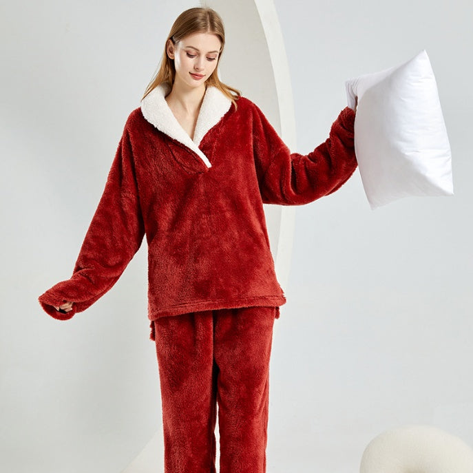 Pyjama en flanelle épaissi – Confort et chaleur pour la maison
