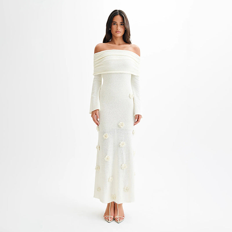 Robe Maille Fleurie Transparente pour Plage ou Détente
