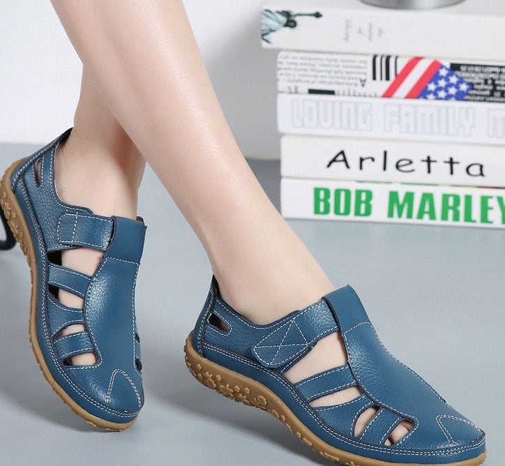 Sandales Rétro en Cuir Souple