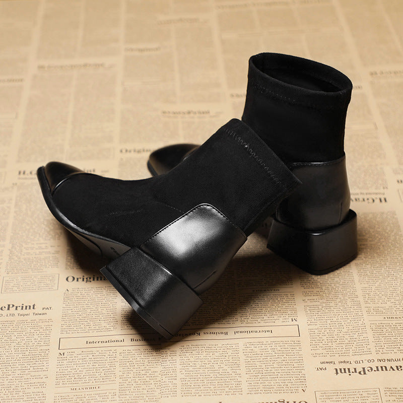 Bottines à Talon Large & Élégant