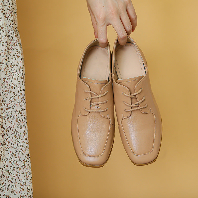 Chaussures en Cuir à Lacets pour Femme