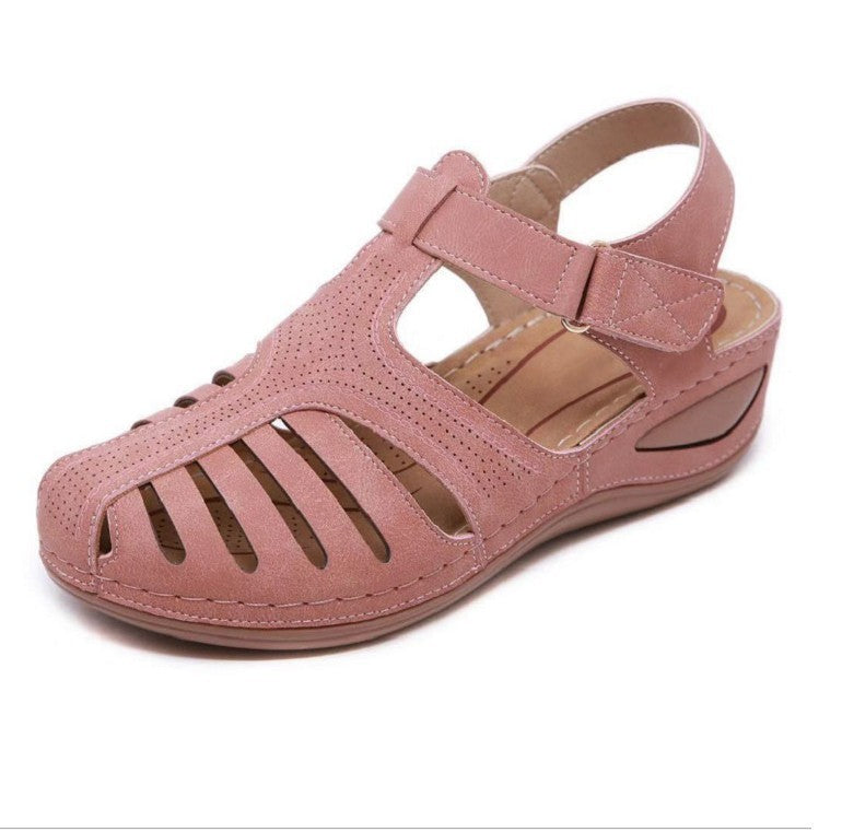 Sandales Rétro à Talon Compensé