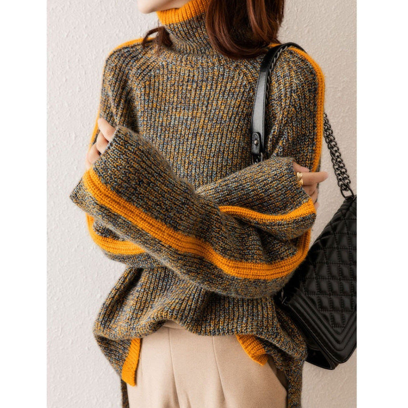 Pull col roulé épaissi rétro – Style intemporel et chaleur