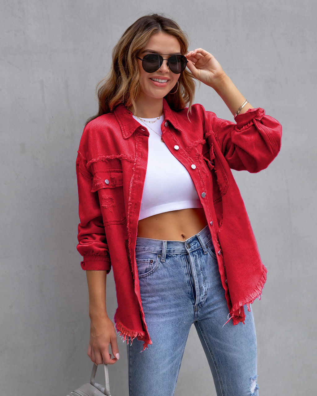 Chemise-Veste Déchirée Tendance