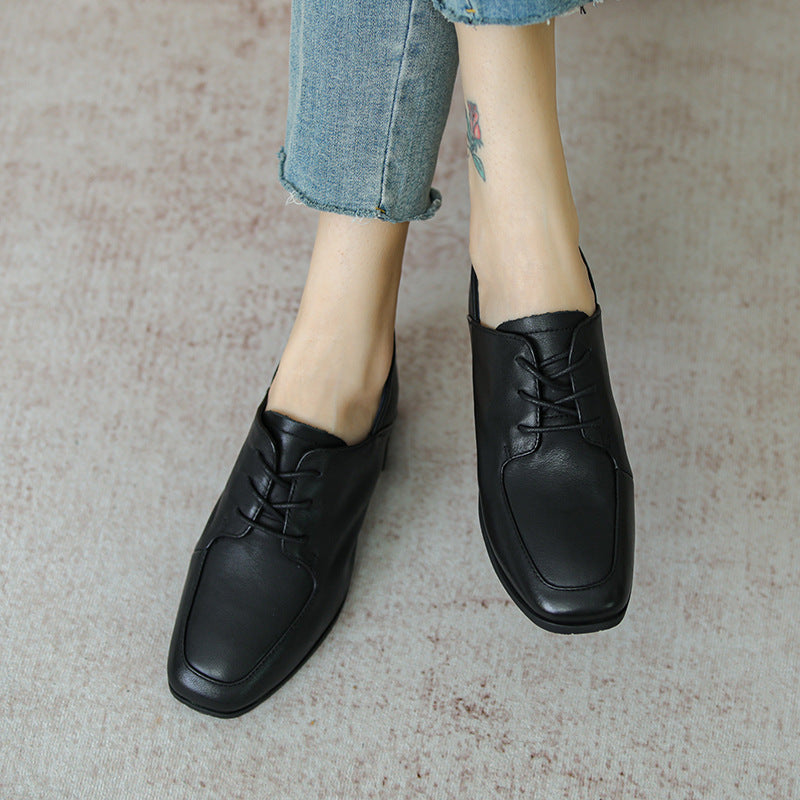 Chaussures en Cuir à Lacets pour Femme