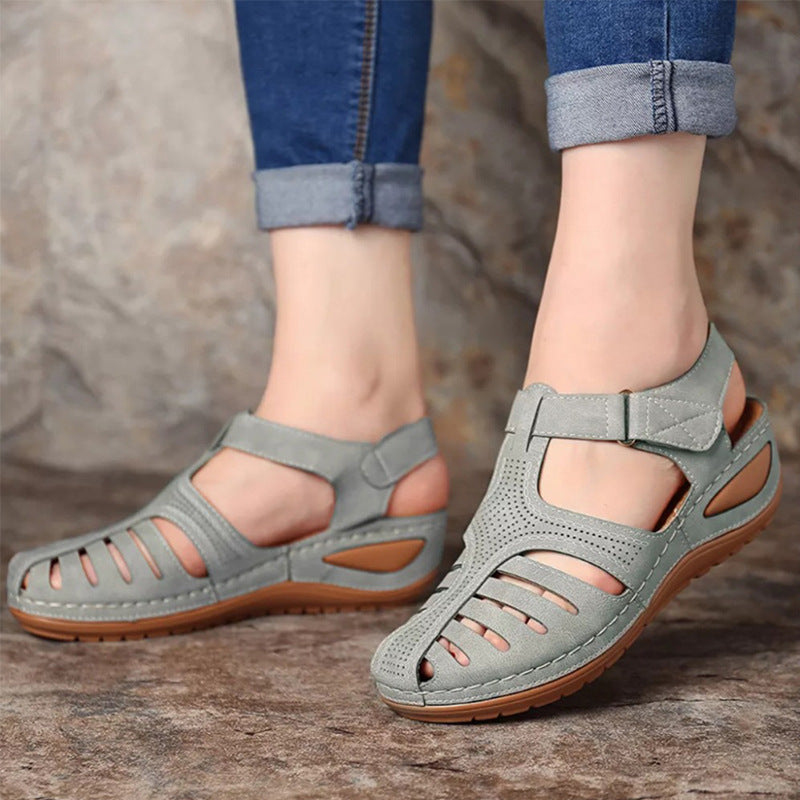 Sandales Rétro à Talon Compensé