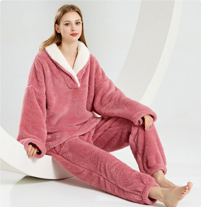 Pyjama en flanelle épaissi – Confort et chaleur pour la maison