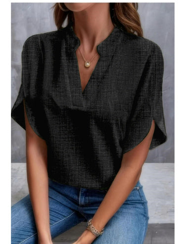 Blouse Fluide en Chiffon à Col V