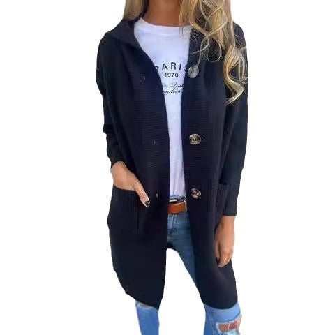Cardigan Tricoté Mi-Long Gris Clair – Élégance et Douceur
