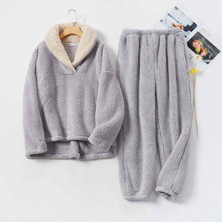 Pyjama en flanelle épaissi – Confort et chaleur pour la maison
