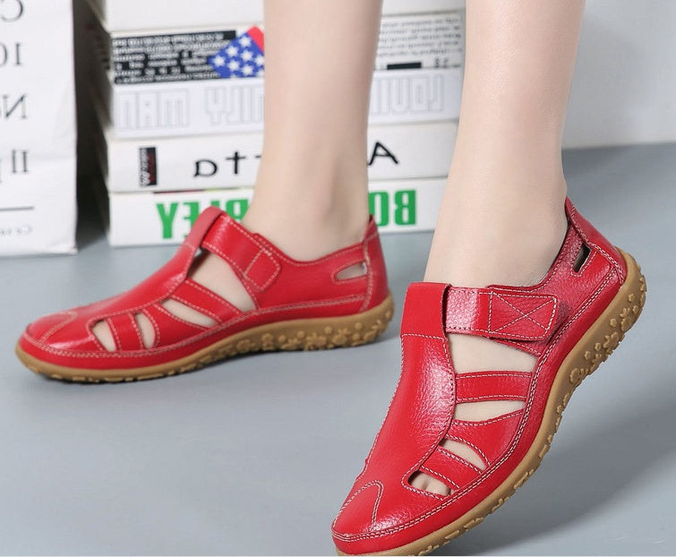 Sandales Rétro en Cuir Souple