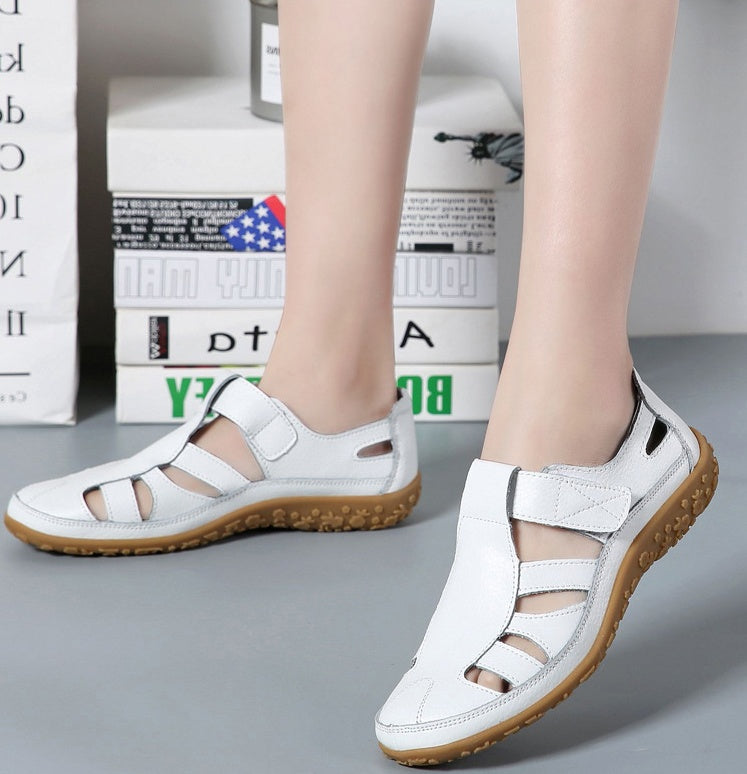 Sandales Rétro en Cuir Souple