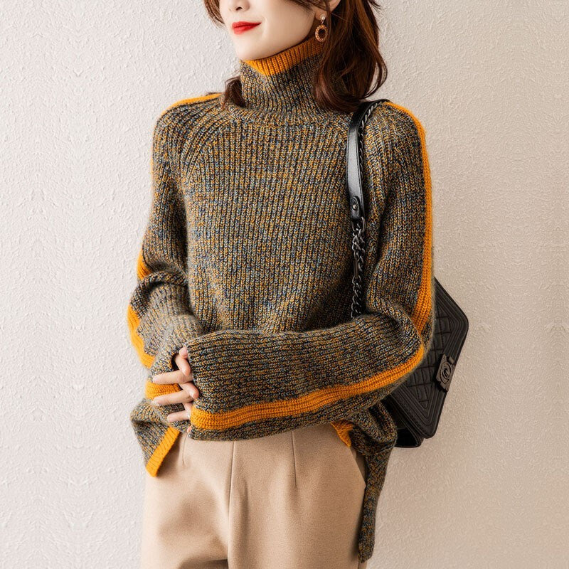 Pull col roulé épaissi rétro – Style intemporel et chaleur