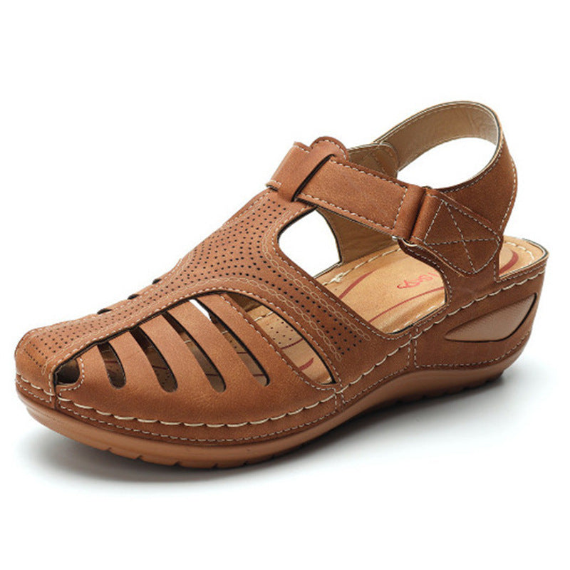 Sandales Rétro à Talon Compensé