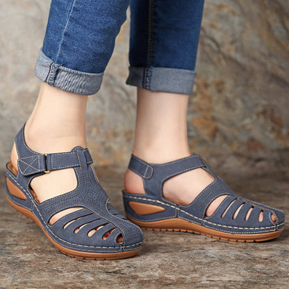 Sandales Rétro à Talon Compensé