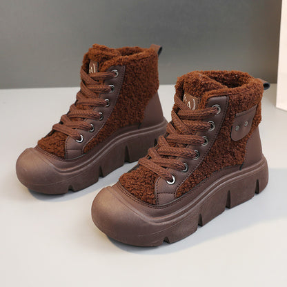 Bottes Montantes à Lacets en Cachemire