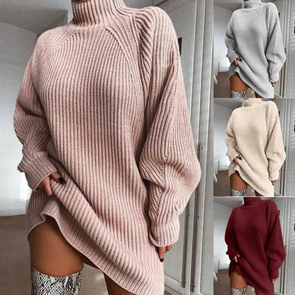 Robe Pull Col Roulé Confortable