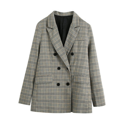 Veste Blazer à Carreaux – Élégance Structurée pour l'Automne