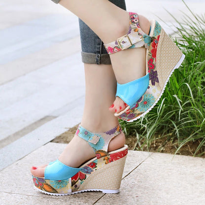 Sandales à Talons Hauts Fleuris