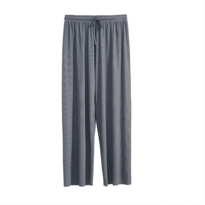Pantalon Large en Soie Glacée, Culotte 9/10 Femme