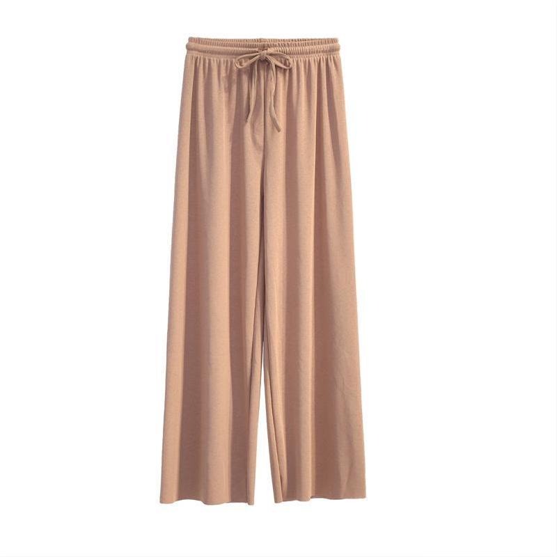 Pantalon Large en Soie Glacée, Culotte 9/10 Femme