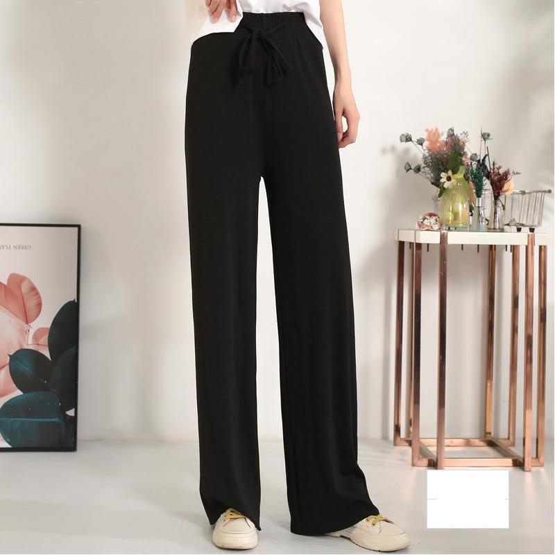 Pantalon Large en Soie Glacée, Culotte 9/10 Femme