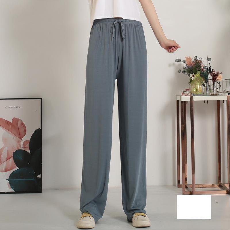 Pantalon Large en Soie Glacée, Culotte 9/10 Femme