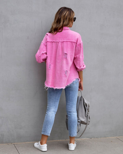 Chemise-Veste Déchirée Tendance