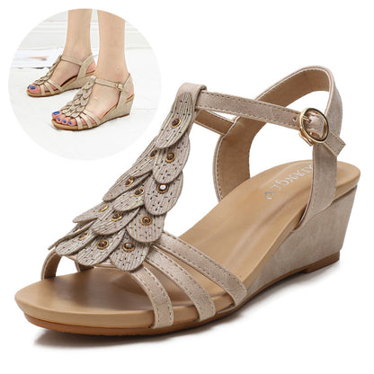 Sandales Wedge Boho pour Femme