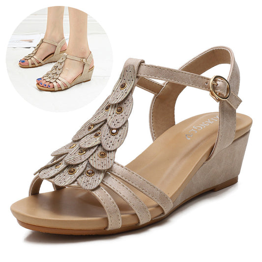 Sandales Wedge Boho pour Femme