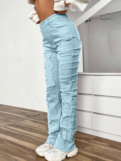 Jean Femme Coupe Droite Brodé