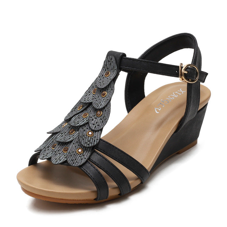 Sandales Wedge Boho pour Femme