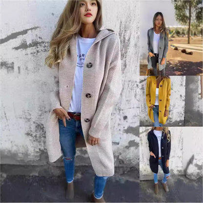 Cardigan Tricoté Mi-Long Gris Clair – Élégance et Douceur