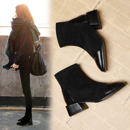 Bottines à Talon Large & Élégant