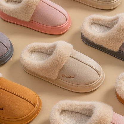 Mules Douillettes Unisexes en Coton Fluffy Antidérapantes